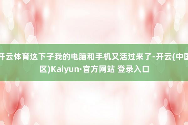 开云体育这下子我的电脑和手机又活过来了-开云(中国区)Kaiyun·官方网站 登录入口